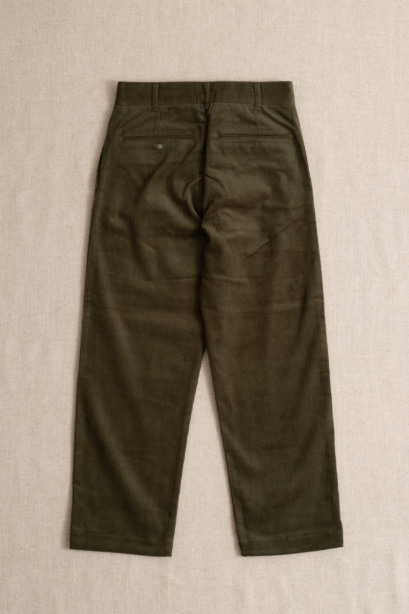 Wide Slacks 8W Corduroy - Olive Green