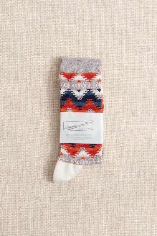 Wigwam Jaquard Crew - Light Grey Melange