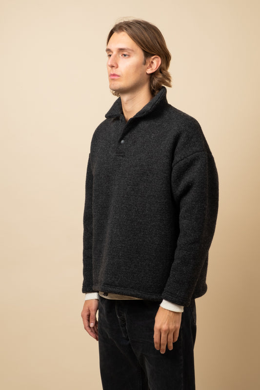 Wool HIMO Polo - Heather Black