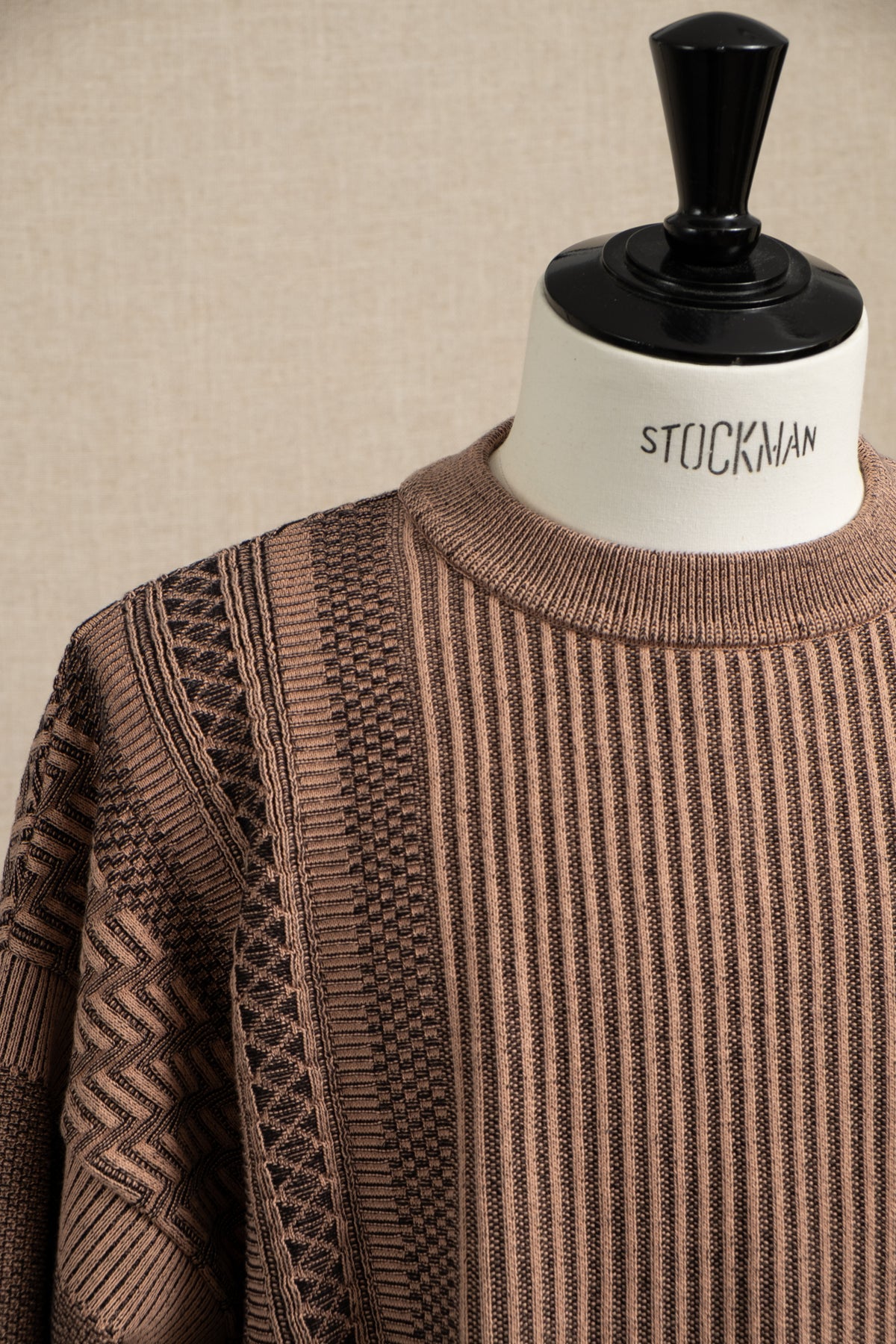 Yukishiro Knit Sweater - Pink x Brown