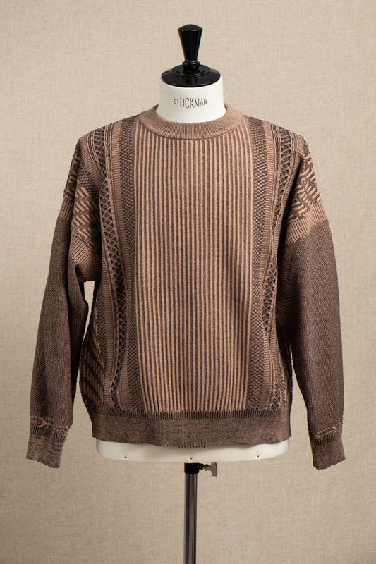Yukishiro Knit Sweater - Pink x Brown