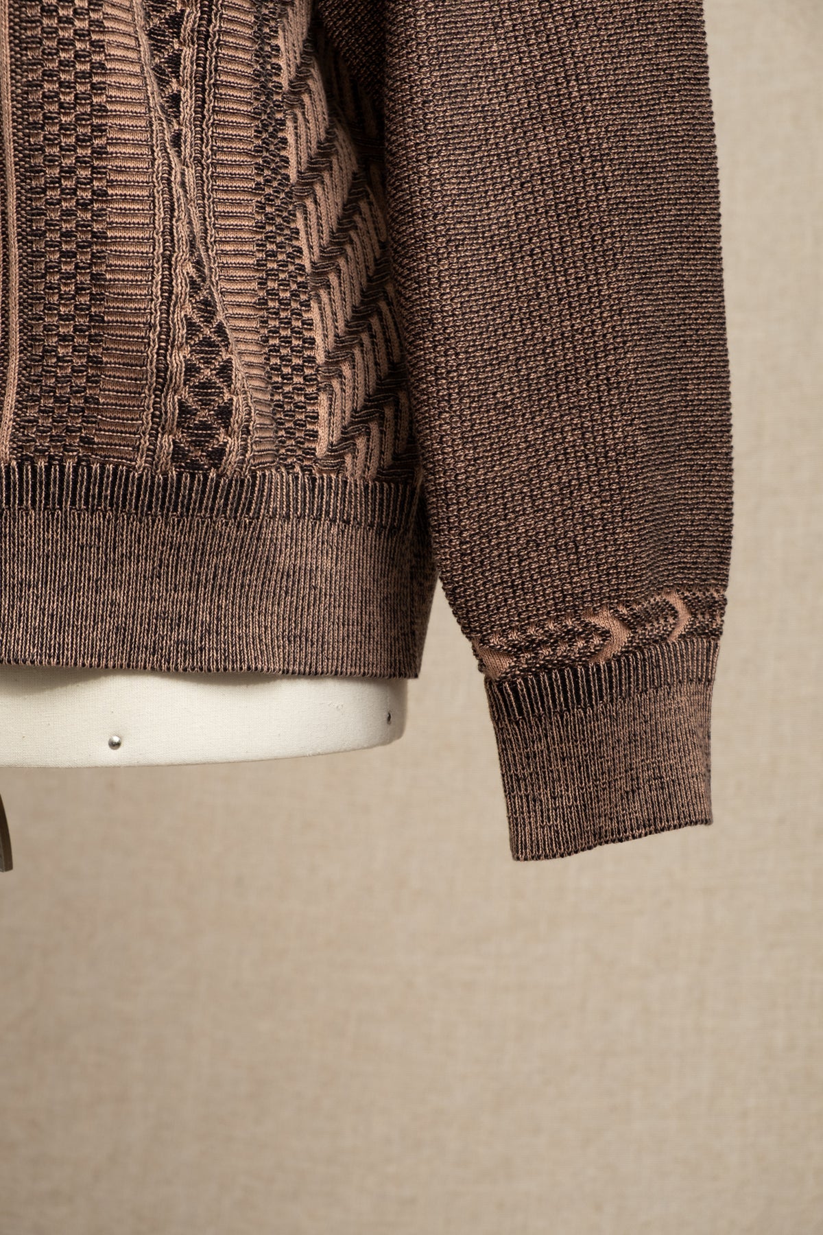 Yukishiro Knit Sweater - Pink x Brown