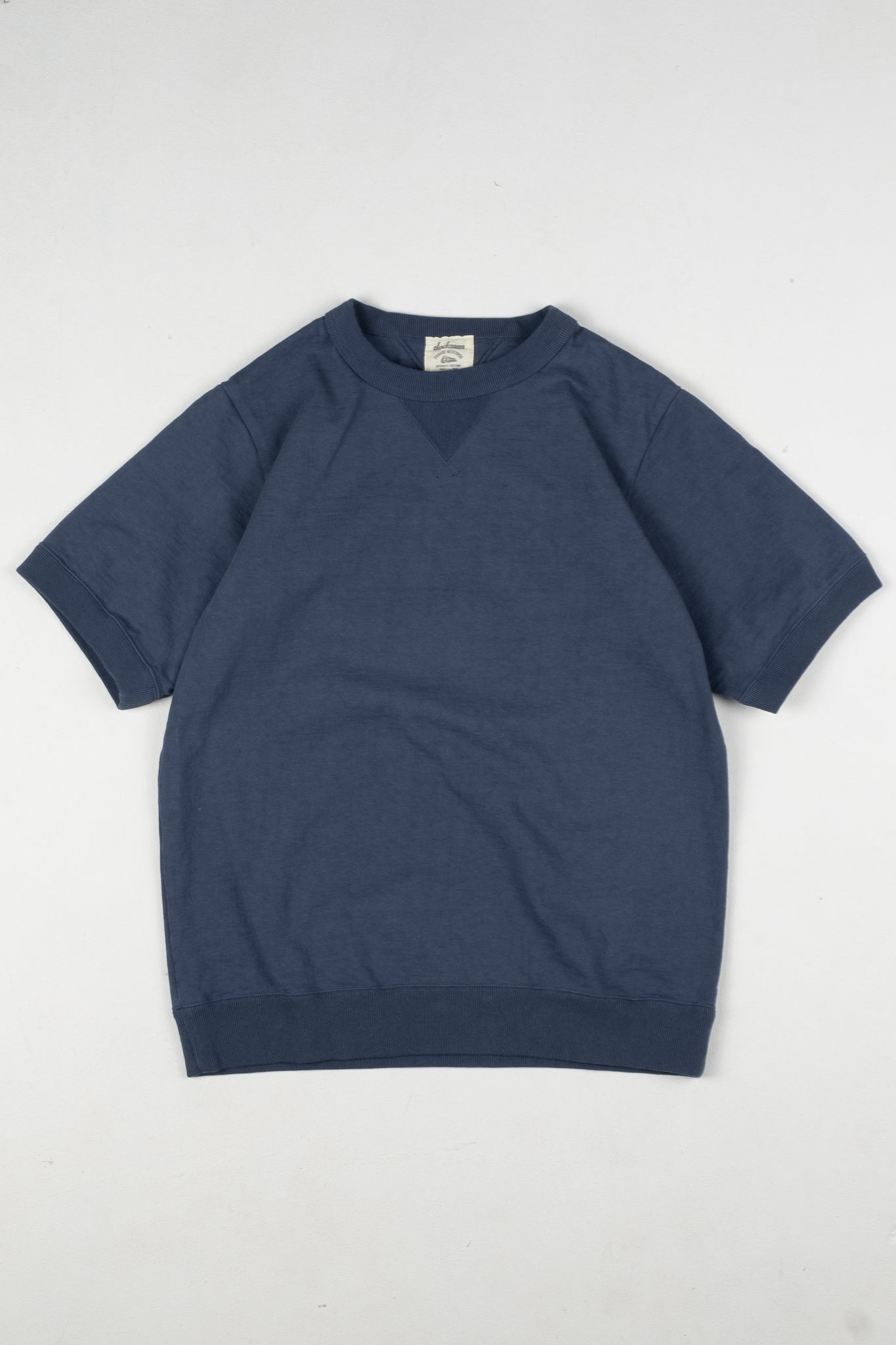 Dotsume Rib T-Shirt - Ash Blue