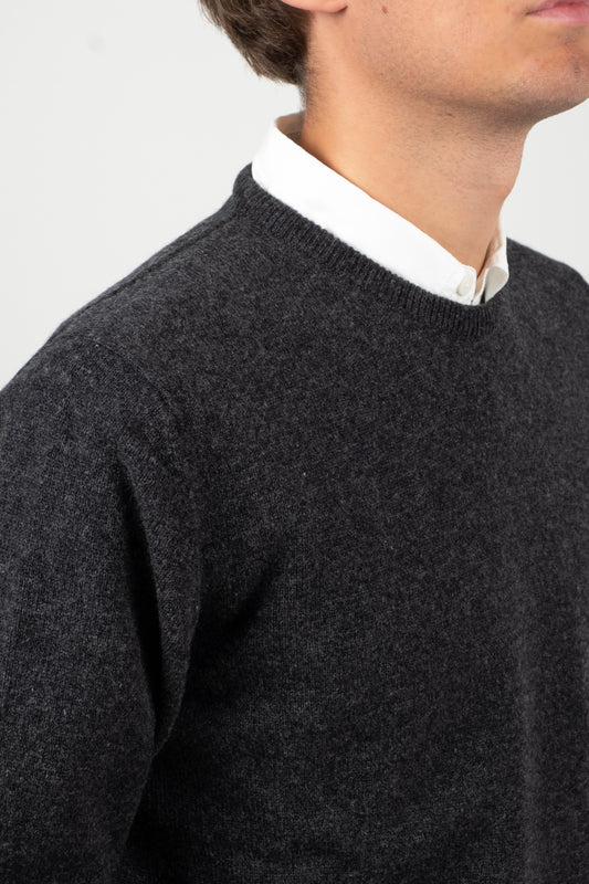 Roundneck Lambswool Sweater - Charcoal