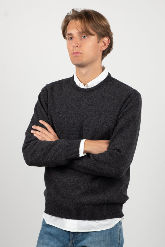 Roundneck Lambswool Sweater - Charcoal