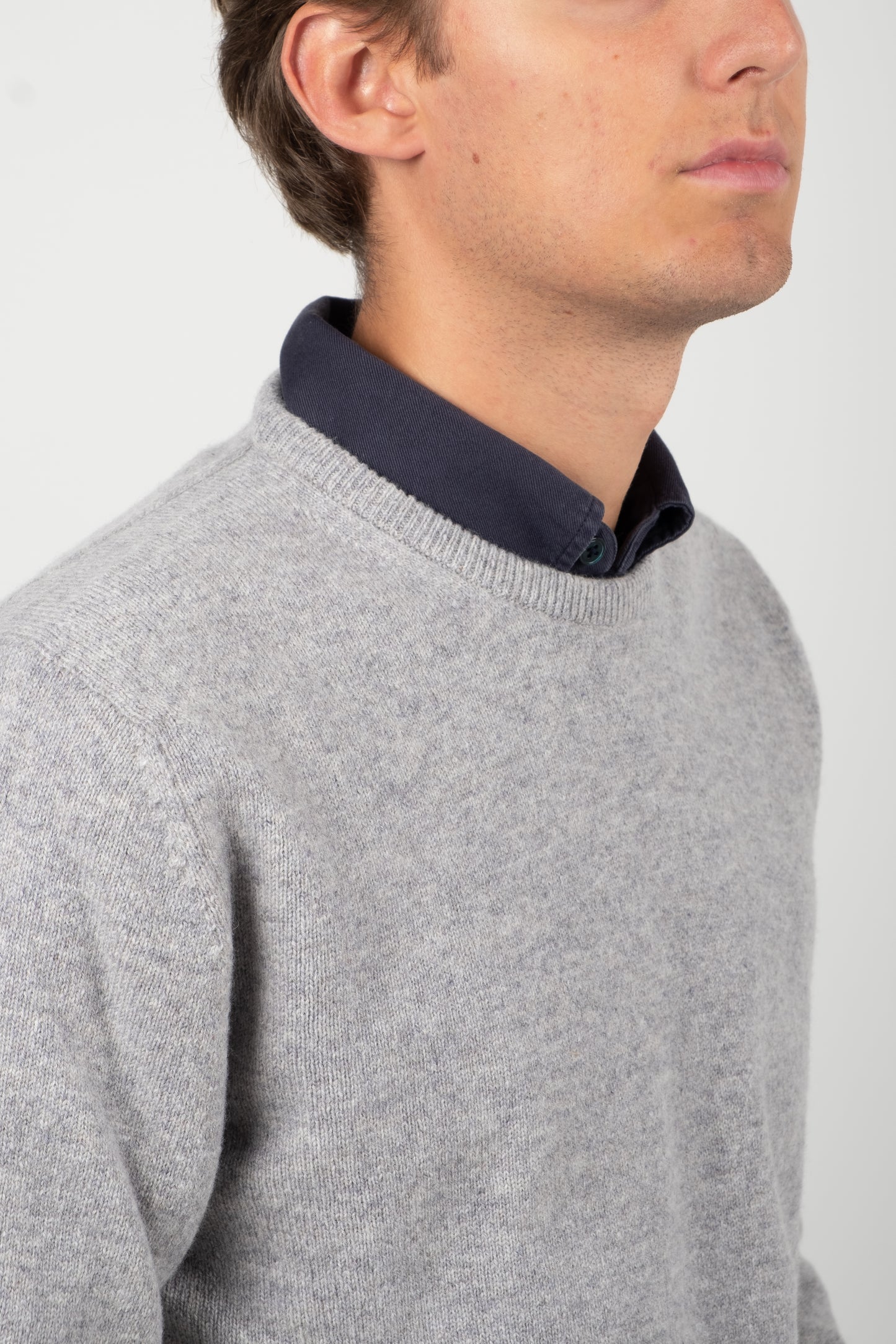 Roundneck Lambswool Sweater - Silver