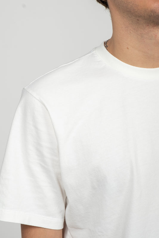 Roundneck T-Shirt Peach Jersey - White